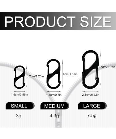 FCSNJH Mini Carabiner Set - 15 Pieces Double Hooks (30mm 40mm 50mm) - Black Small Carabiners for Outdoor & Everyday Use - Buy Online on GoSupps.com