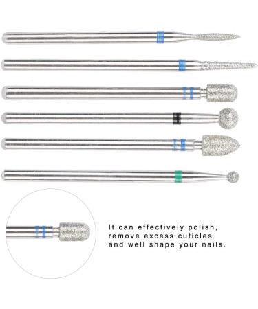 6Pcs Stainless Steel Nail Drill Bit Set - Manicure Nail Art File Bits Tools (#8) - Buy Online on GoSupps.com