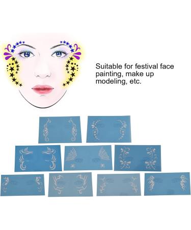 9 Sheets Reusable Makeup Stencils - Perfect for Festivals Birthdays & Performances | International Shipping Available - Buy Online on GoSupps.com