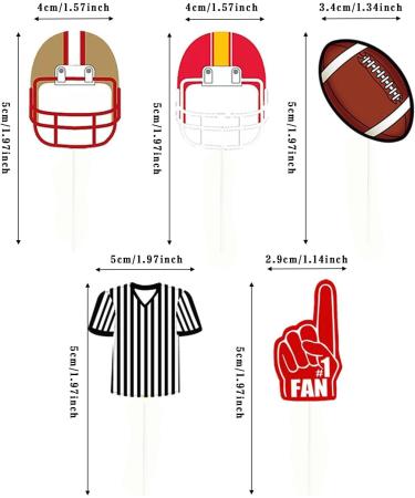 20Pcs American Football Cupcake Topper Rugby Ball Cupcake Topper Super Rugby Sports Theme Cake Decorations For Baby Shower Birthday Party Supplies - Buy Online on GoSupps.com
