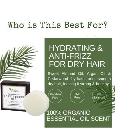 Conditioner Bar - Hydrating Anti-Frizz for Dry Hair | Cedarwood Argan & Sweet Almond Oil | Travel Essential | USA 1-pk - Buy Online on GoSupps.com