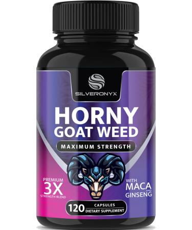 Extra Strength Horny Goat Weed Extract 1560mg - 3X Strength Performance Energy Drive Size Stamina with Maca Saw Palmetto Ginseng L-Arginine & Tongkat Supplement for Men & Women - 120 Capsules 120 Count (Pack of 1)