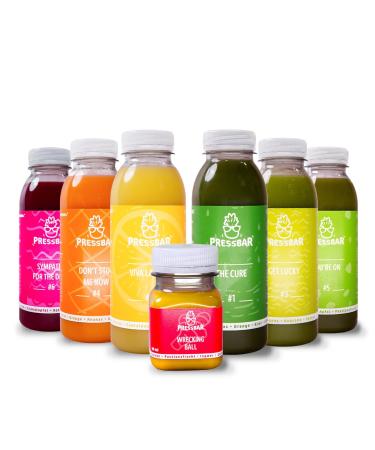 7 days of juice cure from pressable |42 bottles |6 juices a day |High quality fruit & vegetables juices |Ideal for your cure |Attention: cooling cooling immediately after receipt |Including disposable deposit 10.50 ( 42x0.25)