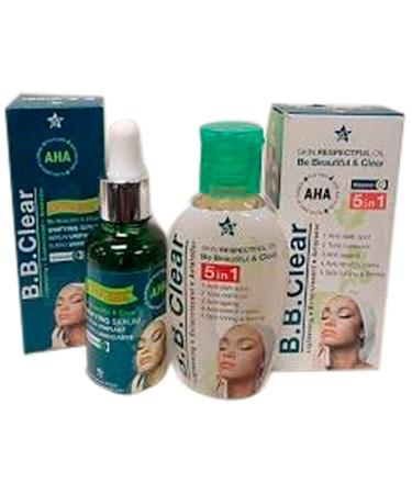 B.B clear lightening oil and serum anti-dark spots clarifying based on vitamin E and fruit acids 60ml and 30ml