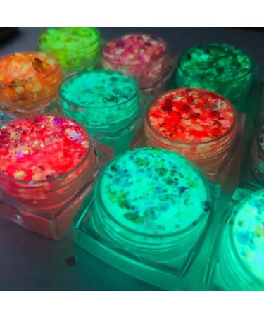 KARLOR 12 Pack Glitter Glow in the Dark Glitter Gel Glitter Glitter Face Glitter Glitter Self Adhesive Glow in the Dark for Eyes and Hair - Buy Online on GoSupps.com