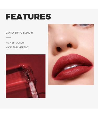 2 Pack Semi-Matte Liquid Lipstick Tinted Red Lip Gloss Moisturizing Lip Plumping Nude Color Lipstick for Women Girls Lightweight Finish Non-Sticky Long Lasting - Buy Online on GoSupps.com