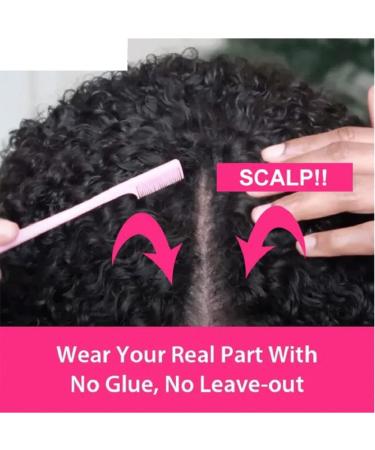 AliPearl Hair 18 Inch Yaki V Part Wig - Brazilian Virgin Kinky Straight Human Hair - Glueless Clip In Half Wig for Black Women - Buy Online on GoSupps.com