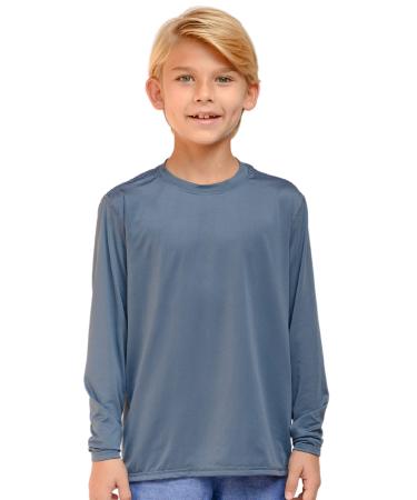 INGEAR Boys UPF50+ Long Sleeve UV Sun Protection Swim Shirt Quick Dry Outdoor Rash Guard for Boys Marina Blue Large