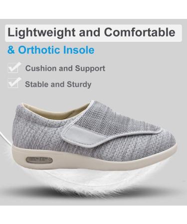 Men's Stylish Diabetic Shoes Extra Wide Width Adjustable Closure - Light Gray - Buy Online on GoSupps.com