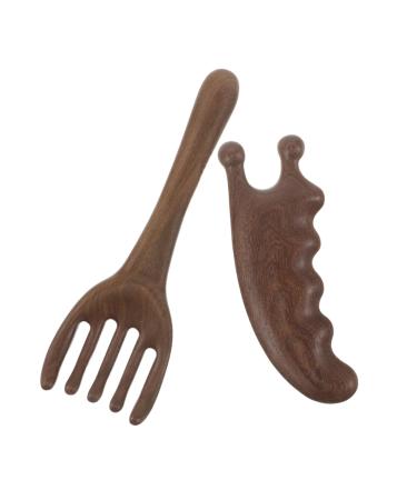 Homoyoyo Masseur De Cuir En Bois De Santal 2 Pi ces : Peigne De Massage Portable En Bois Masseur Guasha Pour Visage Et Pour De Et Des Cheveux Et Pour