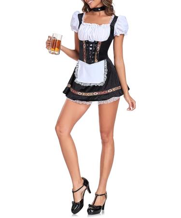 Dirndl - Robe midi l gante pour femme - Costume traditionnel pour la f te de la bi re bavaroise - Cosplay - Style ethnique traditionnel - Robe de loisirs - Robe de f te M Noir - Buy Online on GoSupps.com