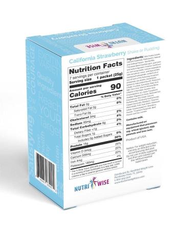 NutriWise Strawberry High Protein Diet Shake & Pudding - 7/Box | Fat Free, Low Calorie, Low Sugar - Buy Online on GoSupps.com