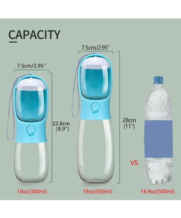 AVELORA Portable Dog Water Bottle with Food Container - 19oz Blue | Outdoor Pet Water Dispenser for Walking, Hiking, Travel - Ideal for Cats, Rabbits, Puppies, and More - Buy Online on GoSupps.com