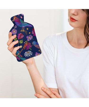 Birds Flowers Hot Water Bottle with Plush Cover | Hand Warmer for Adults & Kids | 26.5x15.3cm - Perfect for Cozy Comfort - Buy Online on GoSupps.com