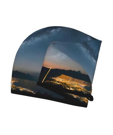 Night Sky Sunset Coral Velvet Dry Hair Cap | Ideal for Home Travel & Pool Parties - Buy Online on GoSupps.com