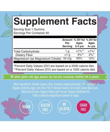 MaryRuth's Kids Magnesium Citrate Gummies | 2 Month Supply | Non-GMO & Vegan | Sugar Free Magnesium Supplement for Bone, Nerve & Gut Health | Calm Formula for Kids 2+ | 60 Count - Buy Online on GoSupps.com