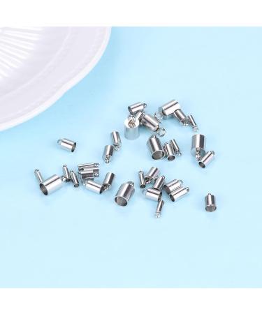 60pcs Stainless Steel Cord End Caps Set for Jewelry Making - 2mm, 3mm, 4mm, 5mm Inner Diameter Smooth Terminators - Cord Findings Kit 0306 - Buy Online on GoSupps.com