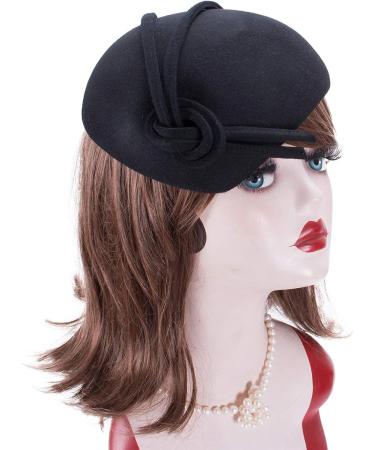 Lawliet Black Teardrop Women's Felt Fascinator Tam Beret Casque Cocktail Hat - Buy Online on GoSupps.com