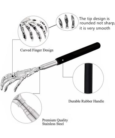 TRIXES Back Scratcher - Extendable Telescopic Handle Stainless Steel Skeleton - Best Back Massager - International Shipping Available - Buy Online on GoSupps.com