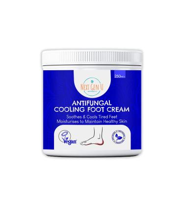 Moisturising & Cooling Foot Cream for Athletes Foot (250 ml) Fast Hydrating Relief for Smelly Feet Itchy Skin Eczema Rough Cracked Heels w/ Peppermint Oil & Urea by Next Gen U