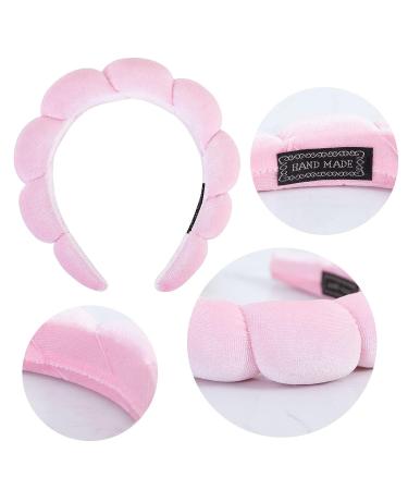 CYJUNMA Spa Headband for Women - Pink Skincare Makeup Removal and Yoga Headband Set - Buy Online on GoSupps.com