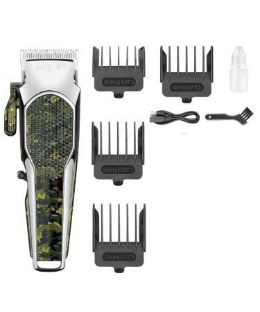 Hair Clippers for Men Hair Trimmer Professional Hair Clipper Rechargeable Beard Trimmer Adjustable Cordless Camo Hair Trimmer for Men With Box