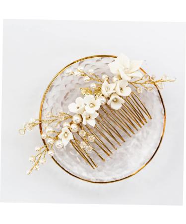Lurrose Gold Tiara Head Piece for Wedding Bride Gold Hair Accessories Wedding Hair Comb Bridal Hair Pieces Pearl Bridal Headpiece Comb Bride Hair Comb Alloy Hair Comb Wedding Headdress - Buy Online on GoSupps.com