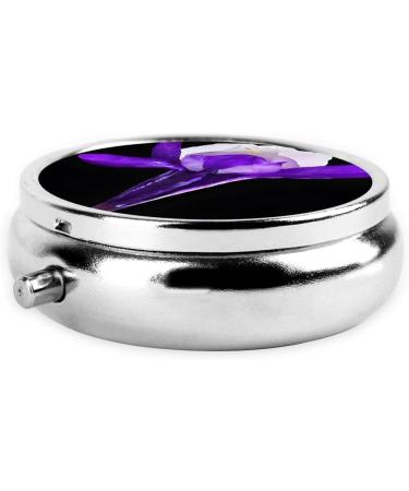 Beautiful Flowers Round Pill Box | 3 Compartment Mini Travel Medicine Organizer - Decorative Pocket Purse Vitamin Holder - Buy Online on GoSupps.com