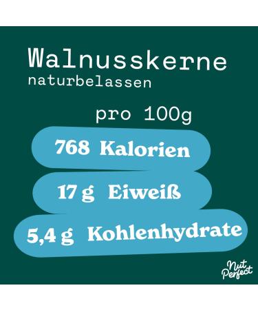 Nut Perfect Walnut Kernels 100g - Natural Crispy Halves for Vegan Nutrition | Fresh Traceable Direct Trade - Buy Online on GoSupps.com