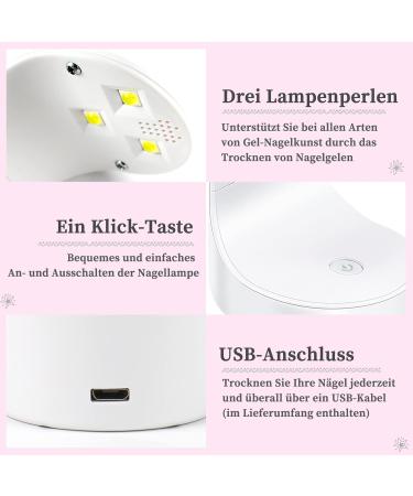 Mini LED UV Nail Dryer - Portable 16W USB Nail Lamp for Gel Nails & Manicure | Perfect for Individual Fingers - Buy Online on GoSupps.com