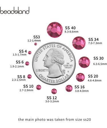 BEADSLAND 288 Pieces Flat Back Rhinestones - Pink Nail Crystals SS30 (6.4-6.6mm) for Stunning Nail Art - Buy Online on GoSupps.com