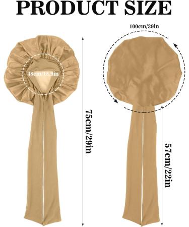 Abeillo Silk Sleep Bonnet - Adjustable Satin Cap for Women - Soft Elastic Band - Gold - Buy Online on GoSupps.com