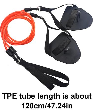 WDNIGLP 2 in 1 Swimming Arm Training Pull Rope with Hand Paddle Swimming Elastic Rope Resistance Band Training Equipment Red - Buy Online on GoSupps.com