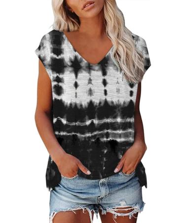 Short Sleeve T Shirts Clothing Woman T-Shirt Casual Black Clothing Top Women's Floral Pattern for Women Crop Tops Shirt Shirts Top Women's Summer Tank Top 4-black XXL - Buy Online on GoSupps.com