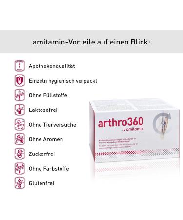 Amitamin Arthro360 - High Dose 120 Capsules for Joints & Bones | Pharmaceutical Quality with Glucosamine Chondroitin MSM | 15 Nutrients | Individually Packaged - Buy Online on GoSupps.com