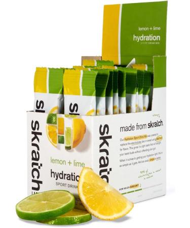 SKRATCH LABS Sport Hydration Drink Mix Carbohydrate and Electrolyte Powder 20x22g Lemon + lime Endurance training competition Glutenfree Vegan Keto - Buy Online on GoSupps.com