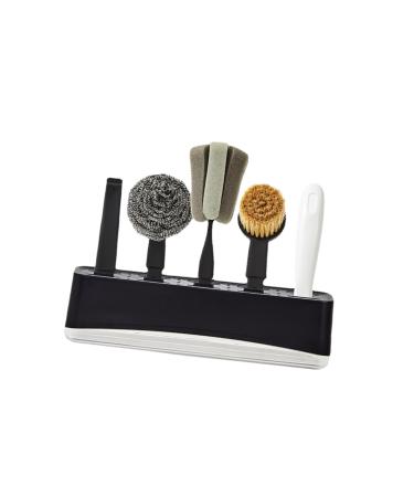 Ioensy Kitchen Cleaning Brush Dish Brushes Sponge Brush with Drain Rack for Home Counters