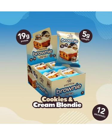 AP Prime Bites Protein Brownies | High Protein Low Sugar Brownies | 19g Protein 5g Collagen | Delicious High Protein Treat Gluten Free | Box of 12 Brownies (Cookies & Cream Blondie) Cookies & Cream Blondie Box of 12 - Buy Online on GoSupps.com