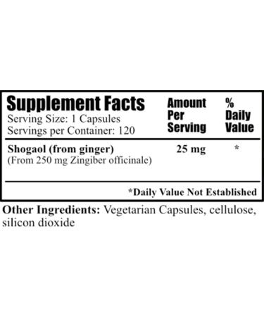 Daily Manufacturing 6-Shogaol (derived from 6-gingerol Non-GMO Ginger Extract) 120 Vegetarian Capsules - Buy Online on GoSupps.com