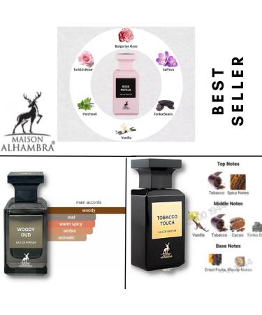 Maison Alhambra Tobacco touch Rose Petals & Woody Oud EDP - 80Ml (2.7 Oz) |Maison fragrance. (ELEGANT BUNDLE) 2.7 Fl Oz (Pack of 3) - Buy Online on GoSupps.com
