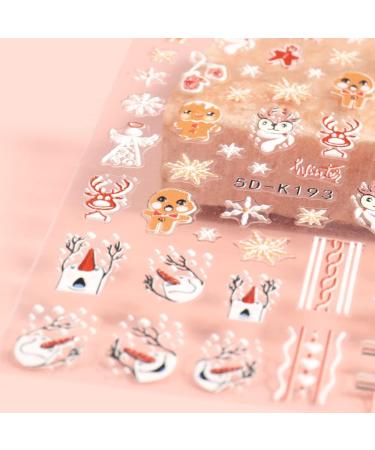 3D Embossed Christmas Nail Art Stickers Decals 4 Sheets 5D Self-Adhesive Red Heart Snowflake Winter Nail Supplies Nail Art Design Decoration Accessories - Buy Online on GoSupps.com