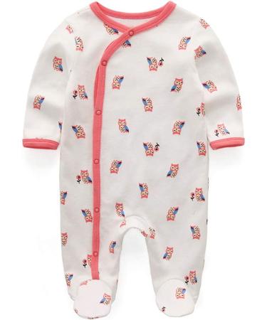 MAMIMAKA Baby Rompers Pajamas 9-12 Months 3-Piece Set | Cotton Jumpsuit Footed Bodysuits for Boys and Girls | Long Sleeve Sleepsuit Outfits - Buy Online on GoSupps.com