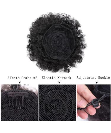 8inch Black Afro Drawstring Bun Ponytail Synthetic Short Curly Hair Afro Bun Extension Hairpieces Hair Wig Hair Puff Bun Updo Hairpieces for Women - Buy Online on GoSupps.com