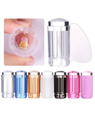 Herbest Nail Stamp & Scraper - DIY Nail Art Tool for Women & Girls | Transparent Silicone Print Heads for Manicure - Home Salon Fingernail Design Additives - Buy Online on GoSupps.com