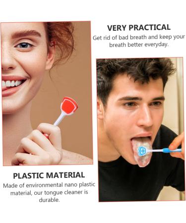 Gatuida 4-Piece Tongue Cleaner Set - Effective Oral Hygiene Fresh Breath & Easy Cleaning - Non-Toxic & Colorful Brushes - Buy Online on GoSupps.com