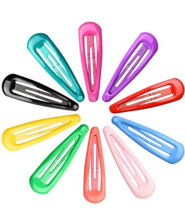 JFFX 60 Pcs Colorful Snap Hair Clips for Girls  2 Inch Non-slip Metal Hair Barrettes in 10 Assorted Color for Kids Toddlers Teens Women Hair Accessories