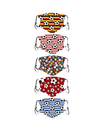 5pcs Children Ball Cute Cartoon Pattern Washable Reusable Adjustable Comfortable Elastic Earloop Face_Mask