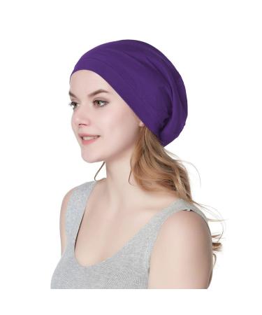 Alnorm Purple Oversized Slouchy Beanie Hat | Soft & Warm Stretchy Cap - Buy Online on GoSupps.com