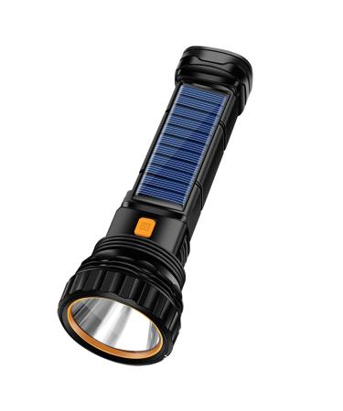 E-SHIDAI Solar/Rechargeable Multi Function 1000 Lumens LED Flashlight, with Emergency Strobe Light and 1200 Mah Battery, Emergency Power Supply and USB Charging Cable, Fast Charging (1PC) 1 packs