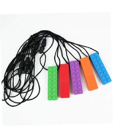 Baby Silicone Building Block Teether Necklace - Molar Stick Educational Toy (Red) - Fun Infant Development - Buy Online on GoSupps.com